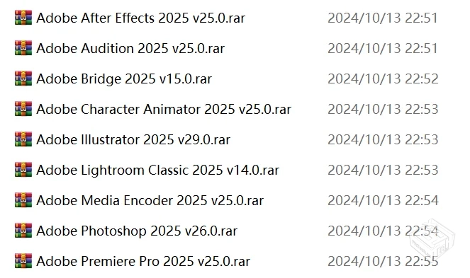 Adobe2025抢先版,其包括PS、AE、lr、ME等9...